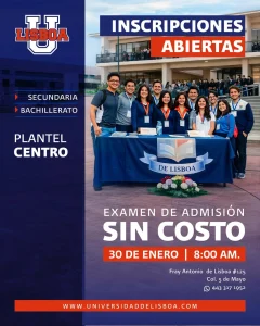 Inscripciones abiertas: secundaria y bachullerato campus centro